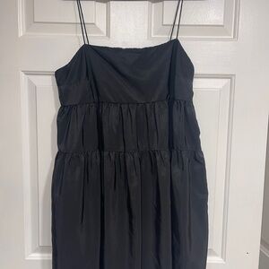 H&M Blue Pleated Spaghetti Strap Sundress